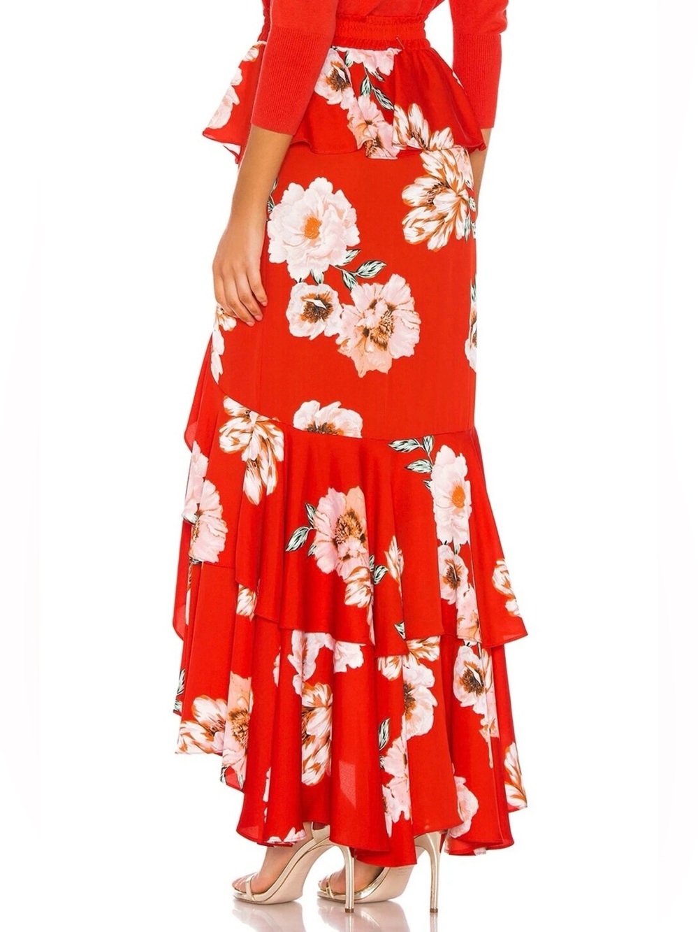 Misa Los Angeles Lucia Skirt Poppy Floral Ruffle Tiered Maxi Boho Skirt - Picture 5 of 10